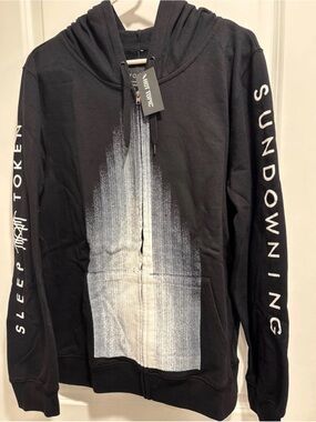 Sleep Token Men’s Black Zip Hoodie with Fade Graphic